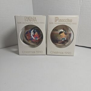 Disney 50th Anniversary Fantasia and Pinocchio Ornaments